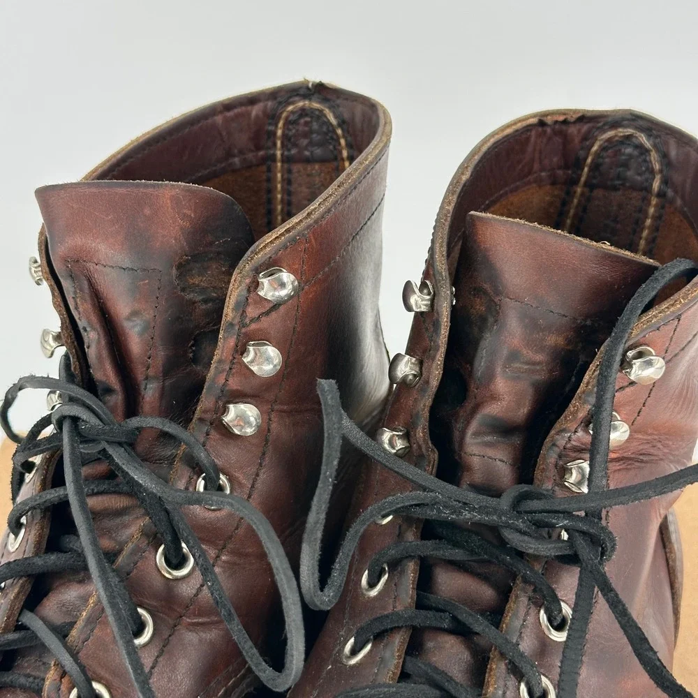 Red Wing Vintage 8111 Iron Ranger Brown Leather Boots USA Made Worn Men's 8.5 D